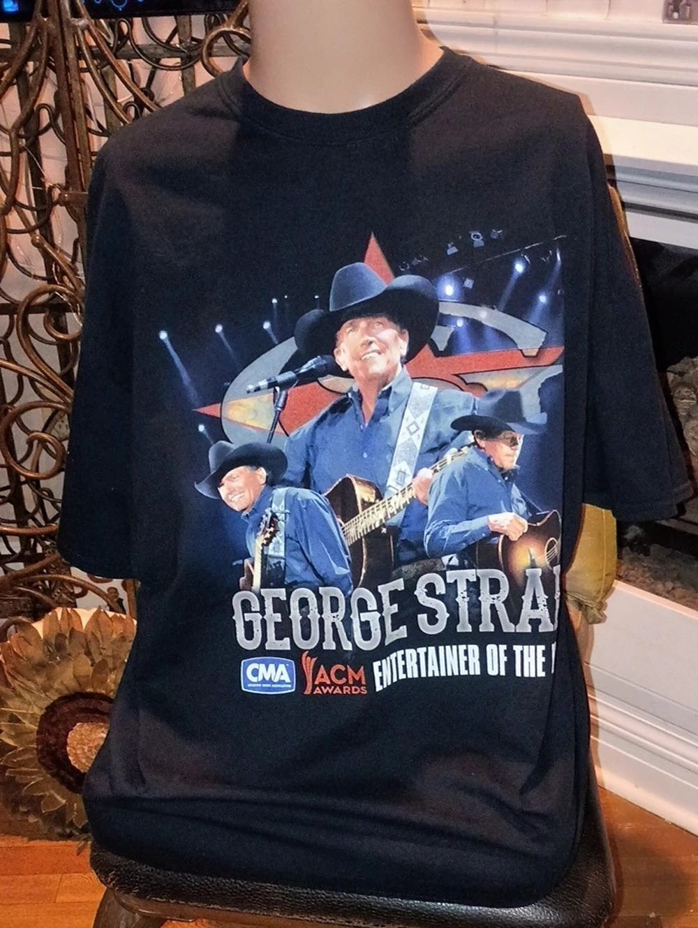Gildan George Strait Entertainer of the Year Concert T-Shirt Black 2XL